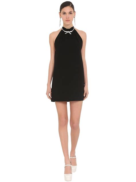 miu miu embellished cady dress|Black Cady Mini.